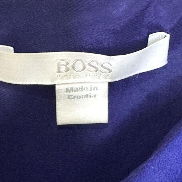 BOSS Dress Womens US 6 Blue Dripera Sheath Three Quarter Sleeve Knee Length Work - Picture 3 of 11